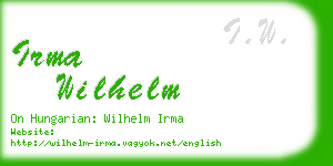 irma wilhelm business card